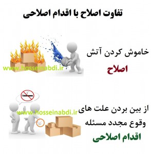 عدم انطباق، مساله، تفاوت اصلاح و اقدام اصلاحی Correction-corrective-action